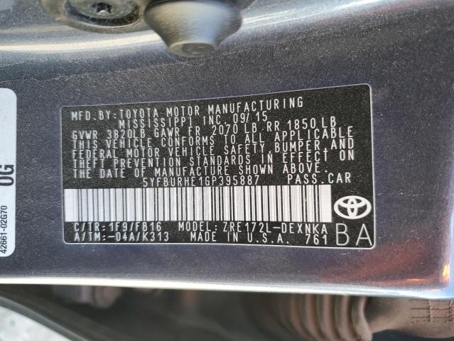 Photo 12 VIN: 5YFBURHE1GP395887 - TOYOTA COROLLA L 