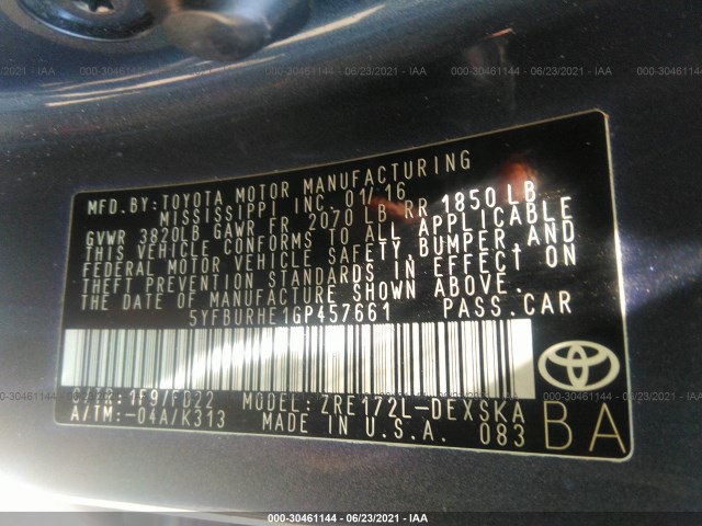 Photo 8 VIN: 5YFBURHE1GP457661 - TOYOTA COROLLA 