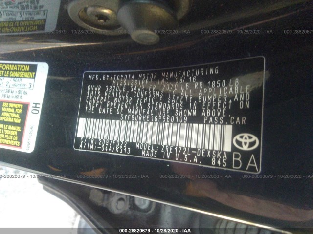 Photo 8 VIN: 5YFBURHE1GP560109 - TOYOTA COROLLA 