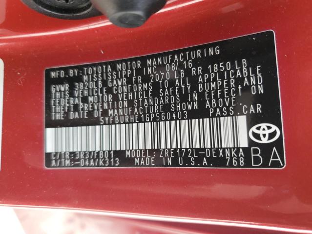 Photo 11 VIN: 5YFBURHE1GP560403 - TOYOTA COROLLA 