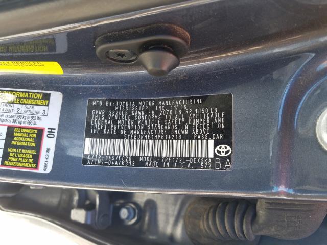 Photo 9 VIN: 5YFBURHE1HP614218 - TOYOTA COROLLA L 