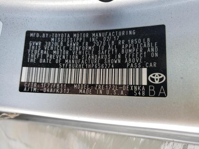 Photo 11 VIN: 5YFBURHE1HP656274 - TOYOTA COROLLA L 