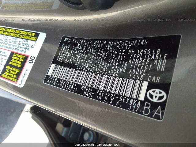 Photo 8 VIN: 5YFBURHE1HP721060 - TOYOTA COROLLA 