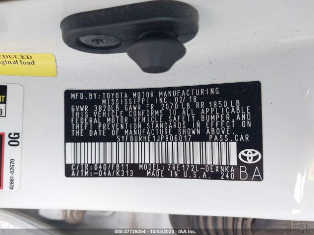 Photo 8 VIN: 5YFBURHE1JP806017 - TOYOTA COROLLA 