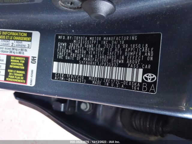 Photo 8 VIN: 5YFBURHE1JP835937 - TOYOTA COROLLA 