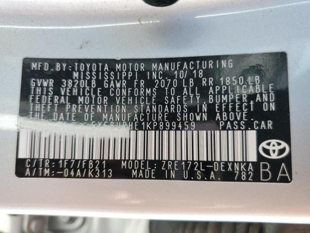 Photo 9 VIN: 5YFBURHE1KP899459 - TOYOTA COROLLA L 