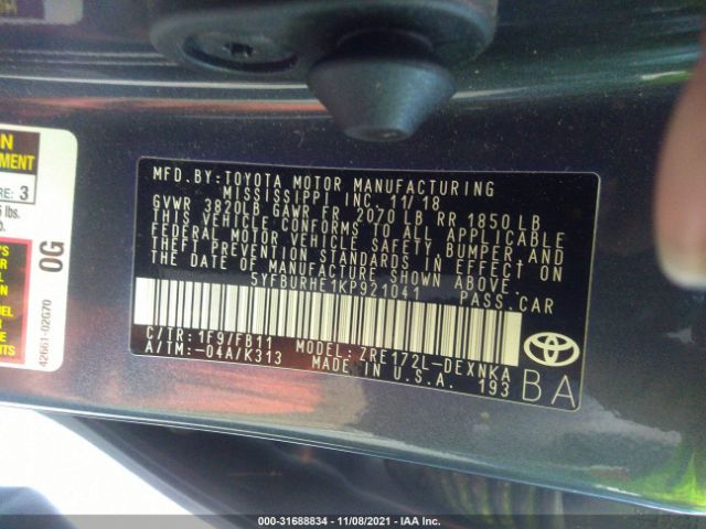 Photo 8 VIN: 5YFBURHE1KP921041 - TOYOTA COROLLA 