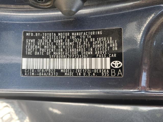 Photo 11 VIN: 5YFBURHE2FP231367 - TOYOTA COROLLA L 