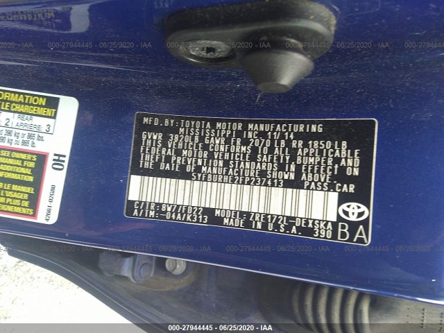 Photo 8 VIN: 5YFBURHE2FP237413 - TOYOTA COROLLA 