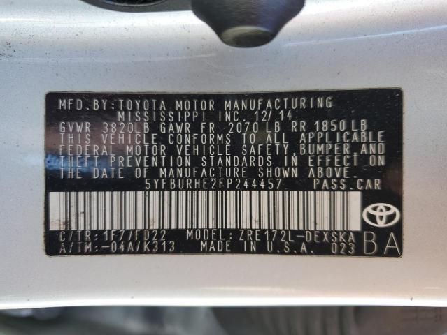 Photo 11 VIN: 5YFBURHE2FP244457 - TOYOTA COROLLA 