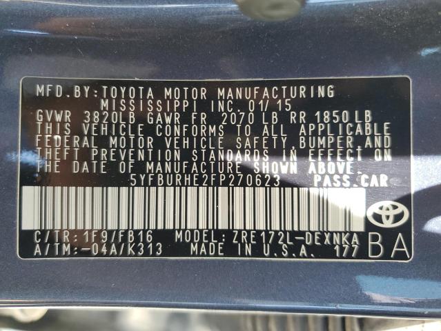 Photo 11 VIN: 5YFBURHE2FP270623 - TOYOTA COROLLA 