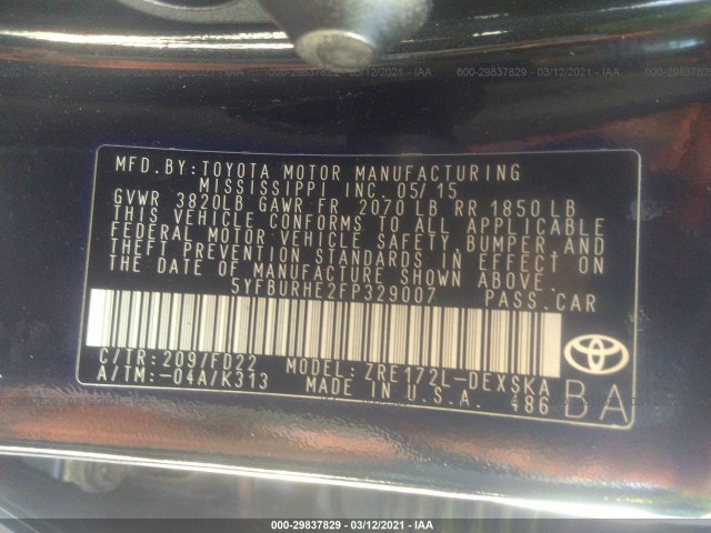 Photo 8 VIN: 5YFBURHE2FP329007 - TOYOTA COROLLA 