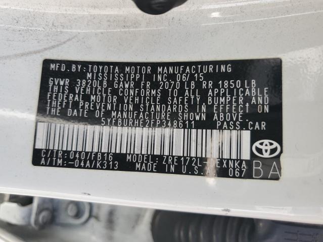 Photo 11 VIN: 5YFBURHE2FP348611 - TOYOTA COROLLA 