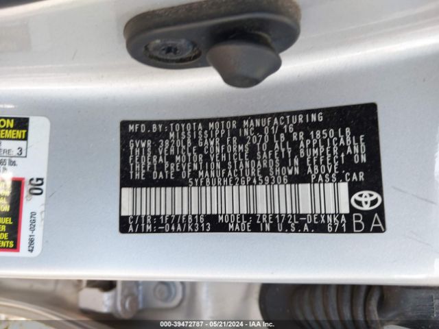 Photo 8 VIN: 5YFBURHE2GP459306 - TOYOTA COROLLA 