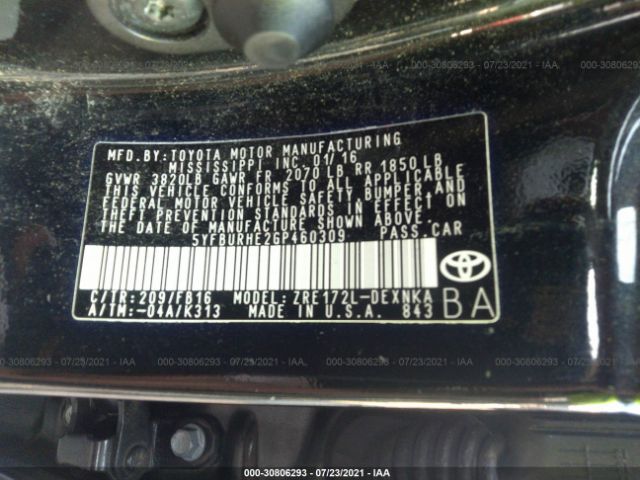 Photo 8 VIN: 5YFBURHE2GP460309 - TOYOTA COROLLA 