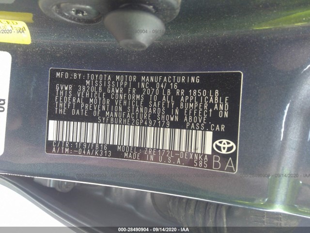 Photo 8 VIN: 5YFBURHE2GP497179 - TOYOTA COROLLA 