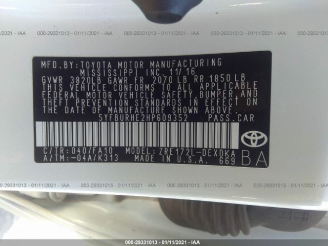 Photo 8 VIN: 5YFBURHE2HP609352 - TOYOTA COROLLA 