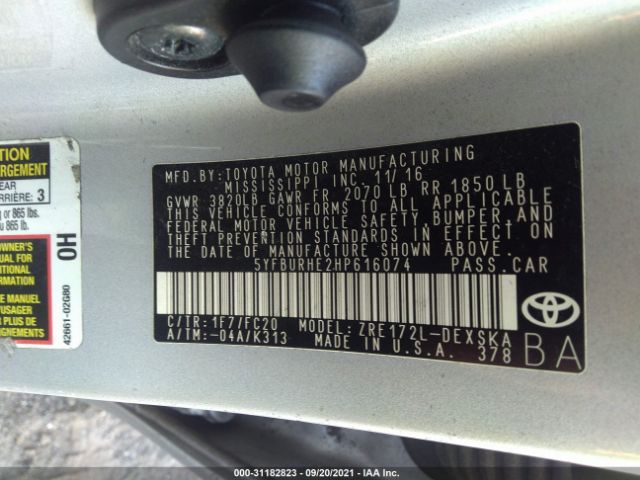 Photo 8 VIN: 5YFBURHE2HP616074 - TOYOTA COROLLA 