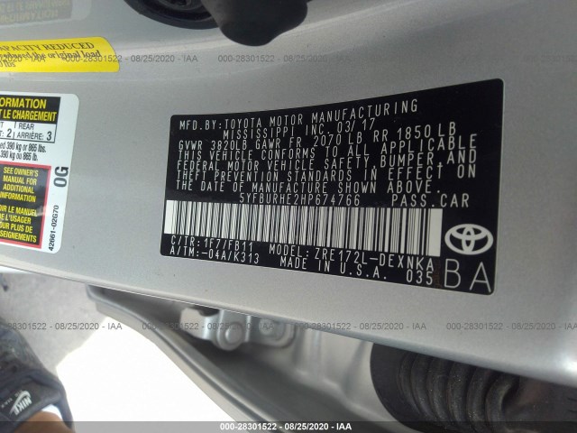 Photo 8 VIN: 5YFBURHE2HP674766 - TOYOTA COROLLA 