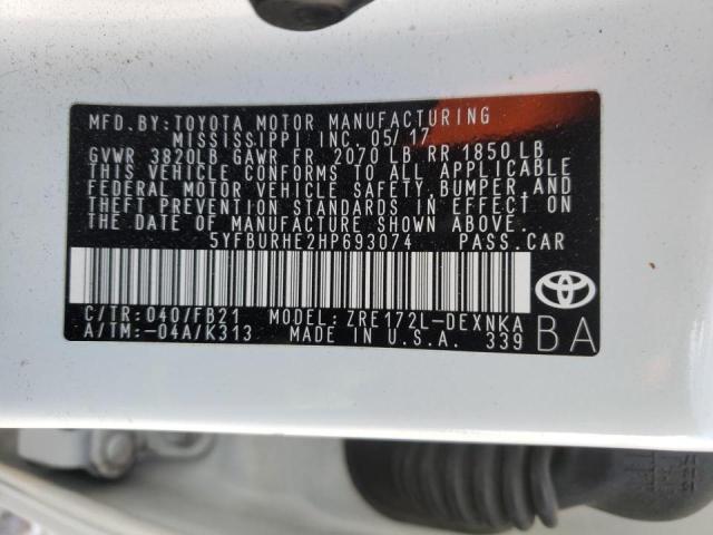 Photo 9 VIN: 5YFBURHE2HP693074 - TOYOTA COROLLA L 