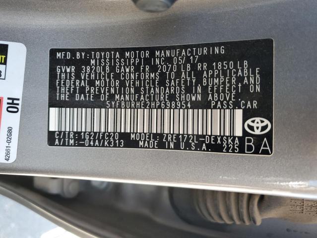 Photo 11 VIN: 5YFBURHE2HP698954 - TOYOTA COROLLA L 