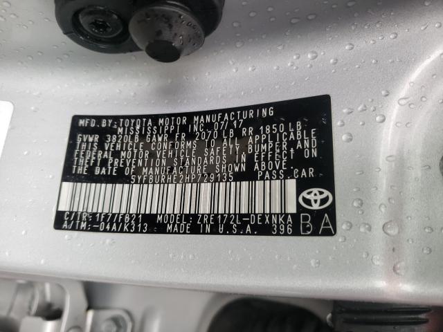 Photo 9 VIN: 5YFBURHE2HP729135 - TOYOTA COROLLA L 