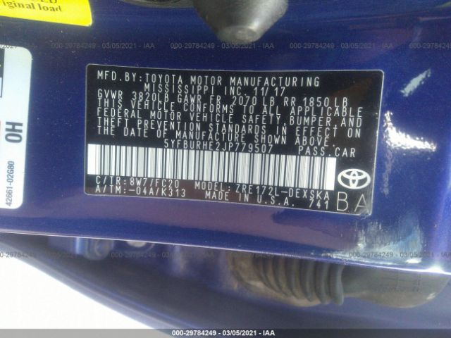 Photo 8 VIN: 5YFBURHE2JP779507 - TOYOTA COROLLA 