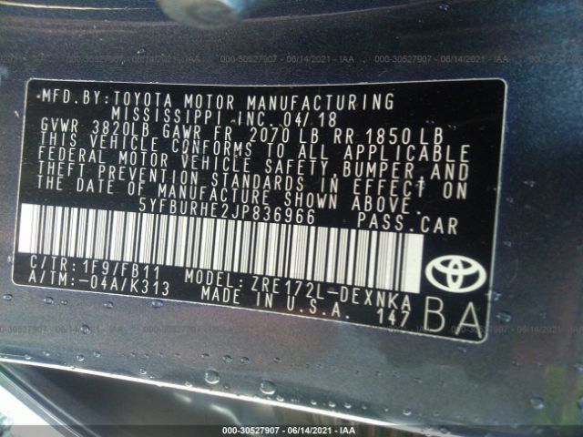 Photo 8 VIN: 5YFBURHE2JP836966 - TOYOTA COROLLA 