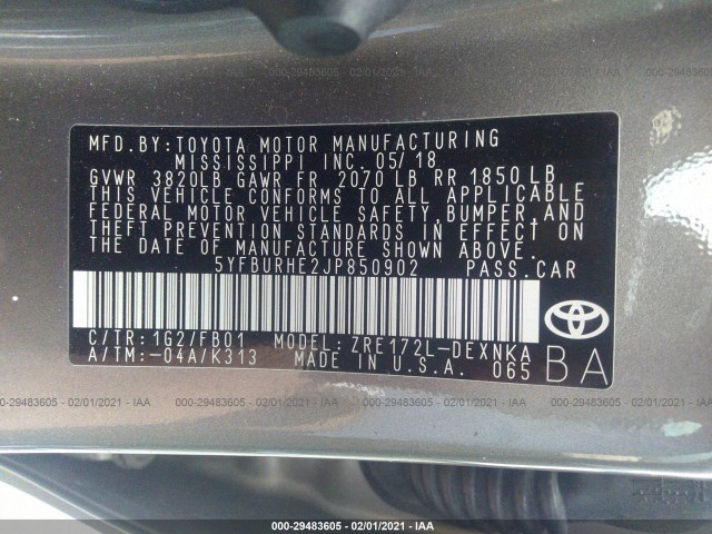 Photo 8 VIN: 5YFBURHE2JP850902 - TOYOTA COROLLA 