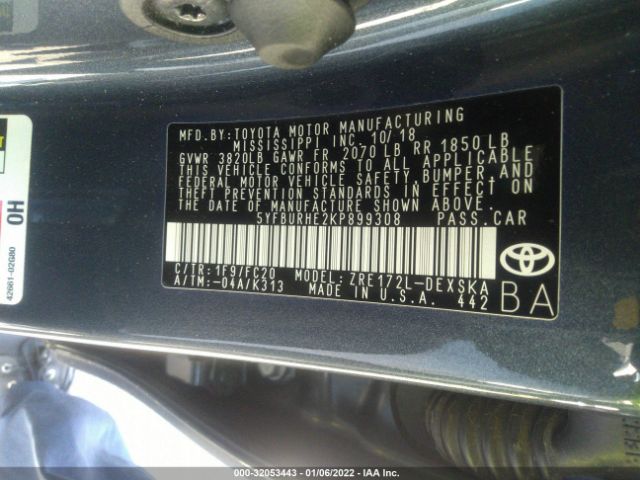 Photo 8 VIN: 5YFBURHE2KP899308 - TOYOTA COROLLA 