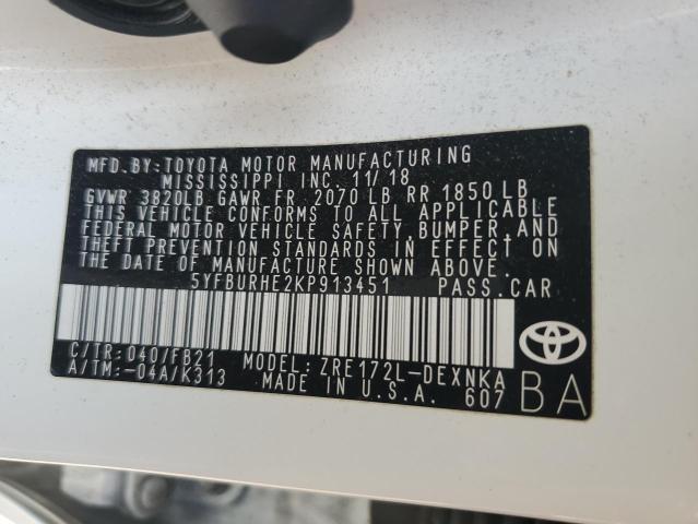 Photo 12 VIN: 5YFBURHE2KP913451 - TOYOTA COROLLA 