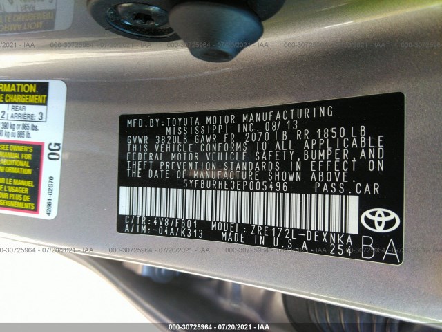 Photo 8 VIN: 5YFBURHE3EP005496 - TOYOTA COROLLA 