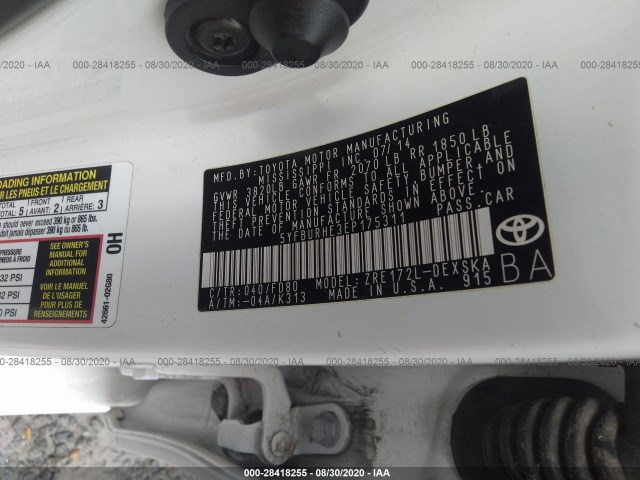 Photo 8 VIN: 5YFBURHE3EP175311 - TOYOTA COROLLA 