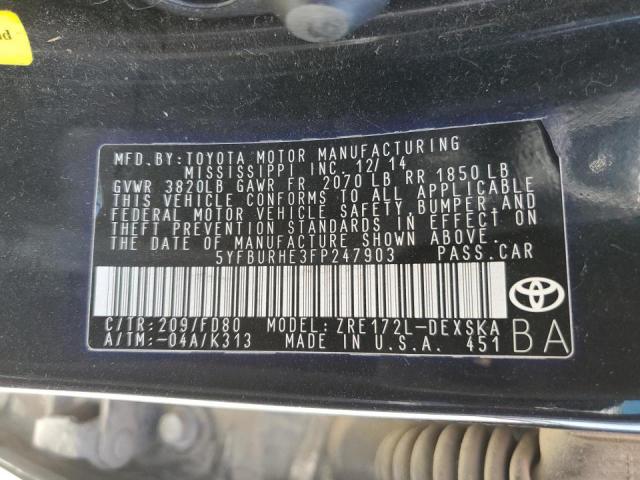 Photo 9 VIN: 5YFBURHE3FP247903 - TOYOTA COROLLA L 