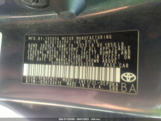 Photo 8 VIN: 5YFBURHE3FP262028 - TOYOTA COROLLA 