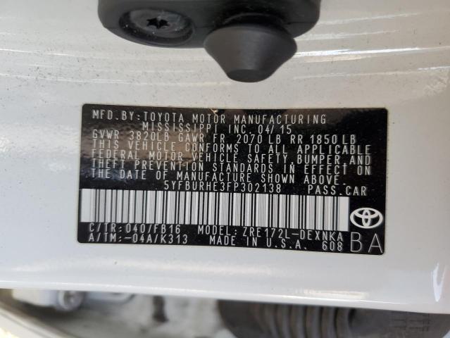 Photo 11 VIN: 5YFBURHE3FP302138 - TOYOTA COROLLA L 