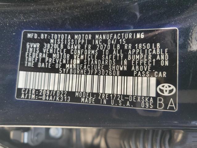 Photo 12 VIN: 5YFBURHE3FP302608 - TOYOTA COROLLA 