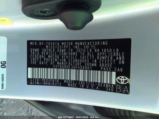 Photo 8 VIN: 5YFBURHE3GP408901 - TOYOTA COROLLA 