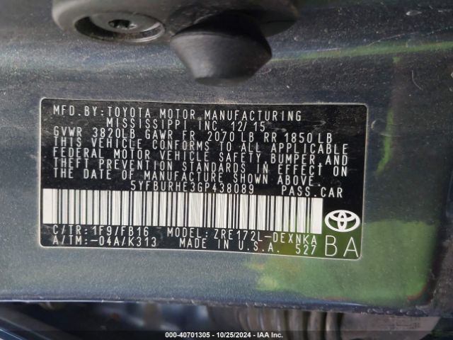 Photo 8 VIN: 5YFBURHE3GP438089 - TOYOTA COROLLA 