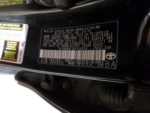 Photo 12 VIN: 5YFBURHE3GP456978 - TOYOTA COROLLA L 