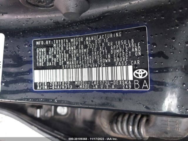 Photo 8 VIN: 5YFBURHE3GP484764 - TOYOTA COROLLA 