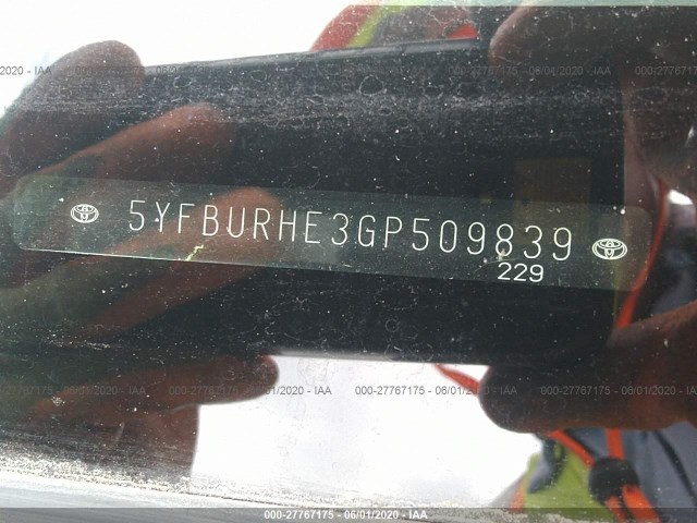 Photo 8 VIN: 5YFBURHE3GP509839 - TOYOTA COROLLA 