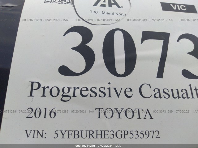 Photo 8 VIN: 5YFBURHE3GP535972 - TOYOTA COROLLA 