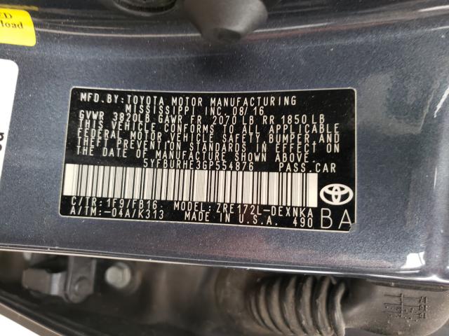 Photo 9 VIN: 5YFBURHE3GP554876 - TOYOTA COROLLA L 