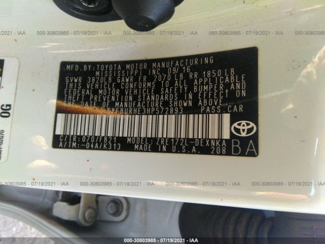 Photo 8 VIN: 5YFBURHE3HP572893 - TOYOTA COROLLA 