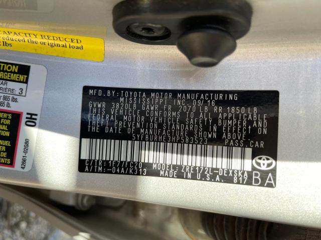 Photo 9 VIN: 5YFBURHE3HP583523 - TOYOTA COROLLA L 