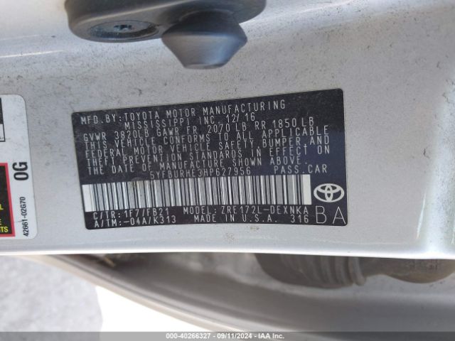 Photo 8 VIN: 5YFBURHE3HP627956 - TOYOTA COROLLA 