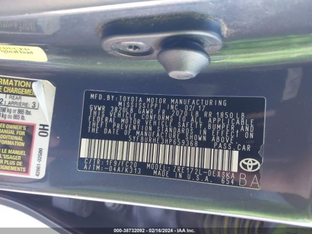 Photo 8 VIN: 5YFBURHE3HP659368 - TOYOTA COROLLA 