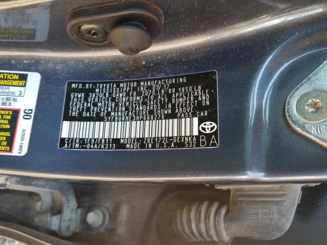 Photo 9 VIN: 5YFBURHE3HP668278 - TOYOTA COROLLA L 