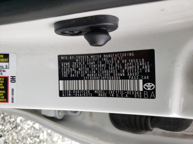 Photo 9 VIN: 5YFBURHE3HP668684 - TOYOTA COROLLA L 